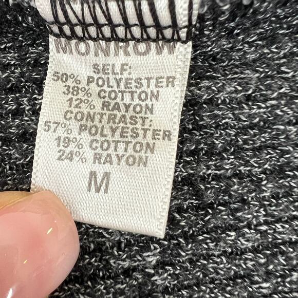 MONROW Marled Gray Crew Neckline Long Sleeve Drop Shoulder Pullover Sweater Sz M - Picture 8 of 9